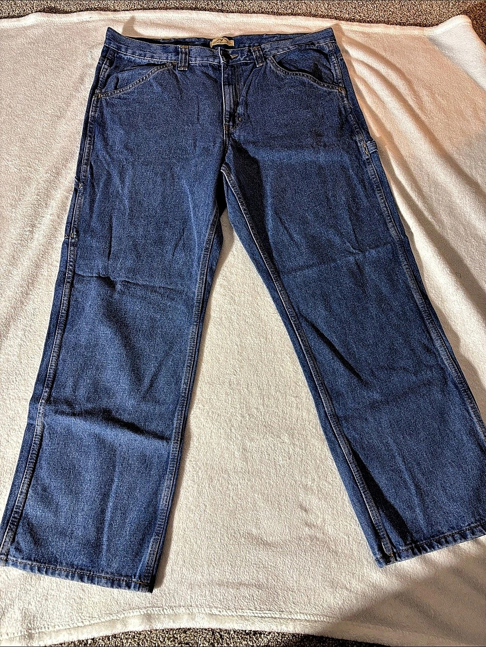 Blue Mountain Relaxed Fit Denim Utility Jeans Blue Waist 38 x 30 NWT